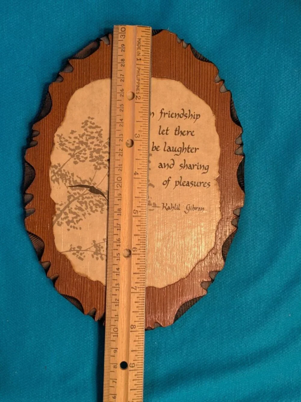 Rustic Wooden Wall Plaque Friendship by Kahlil Gibran